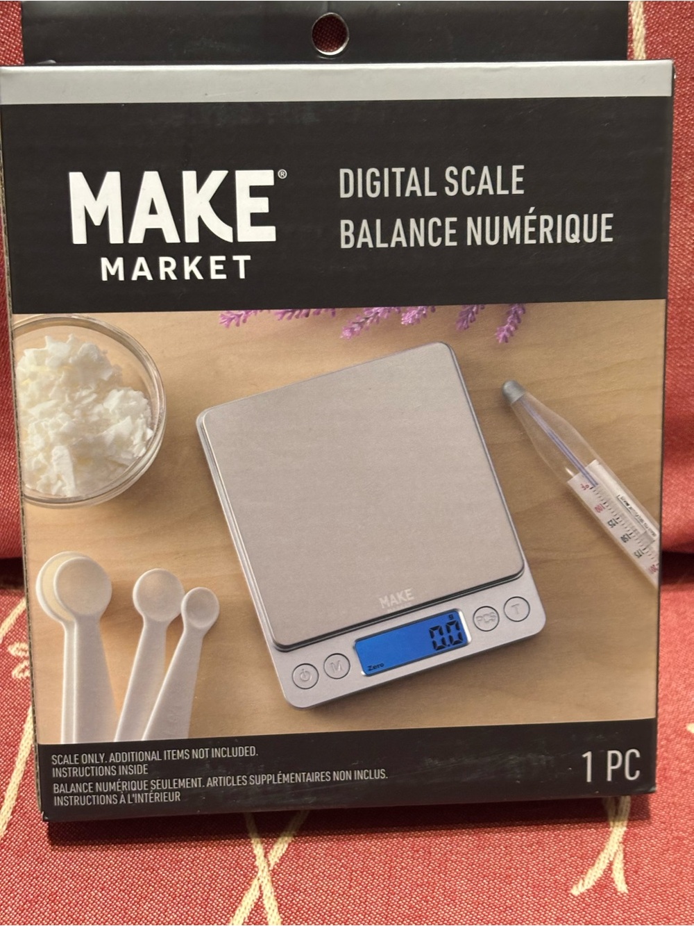 MAKE Market Silver Digital Kitchen Scale with Blue Backlit Display NIB